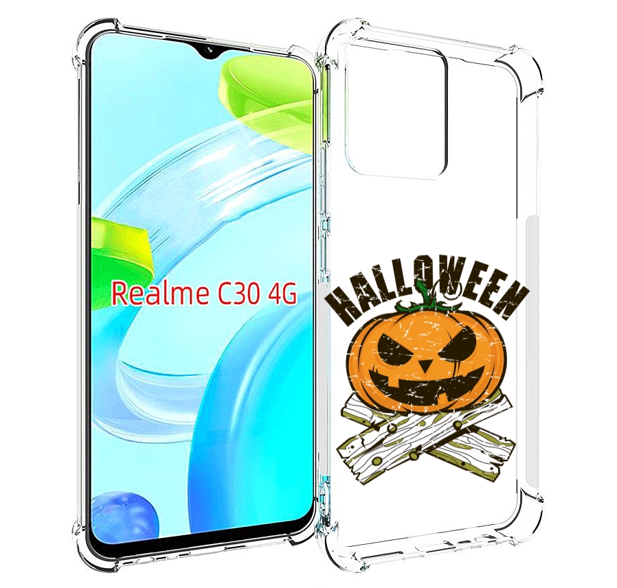 

Чехол MyPads Хэллоуин доски тыква для Realme C30 4G / Narzo 50i Prime, Прозрачный, Tocco