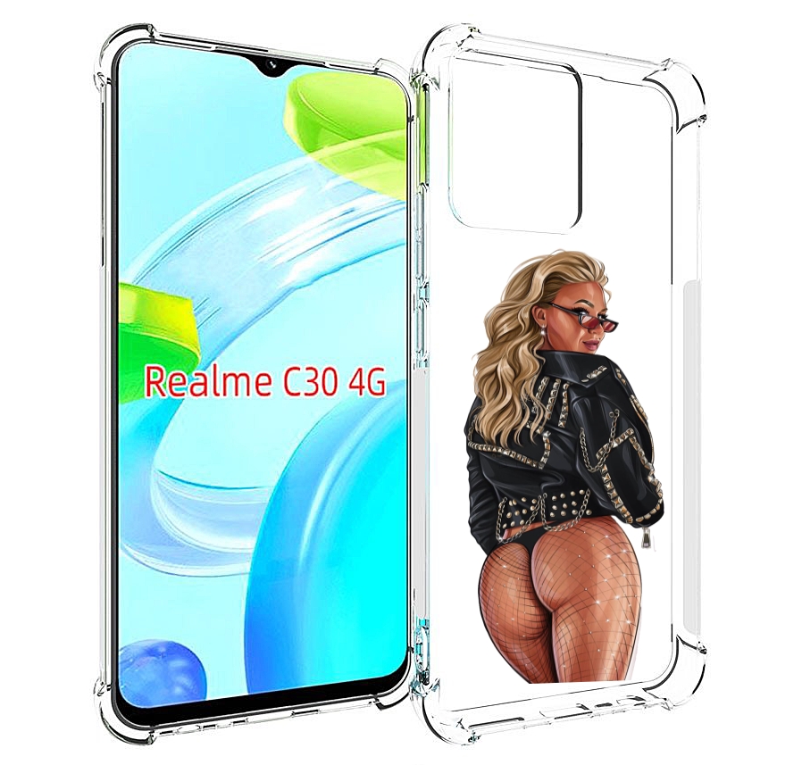 Чехол MyPads девушка в чулках полуголая женский для Realme C30 4G / Narzo 50i Prime