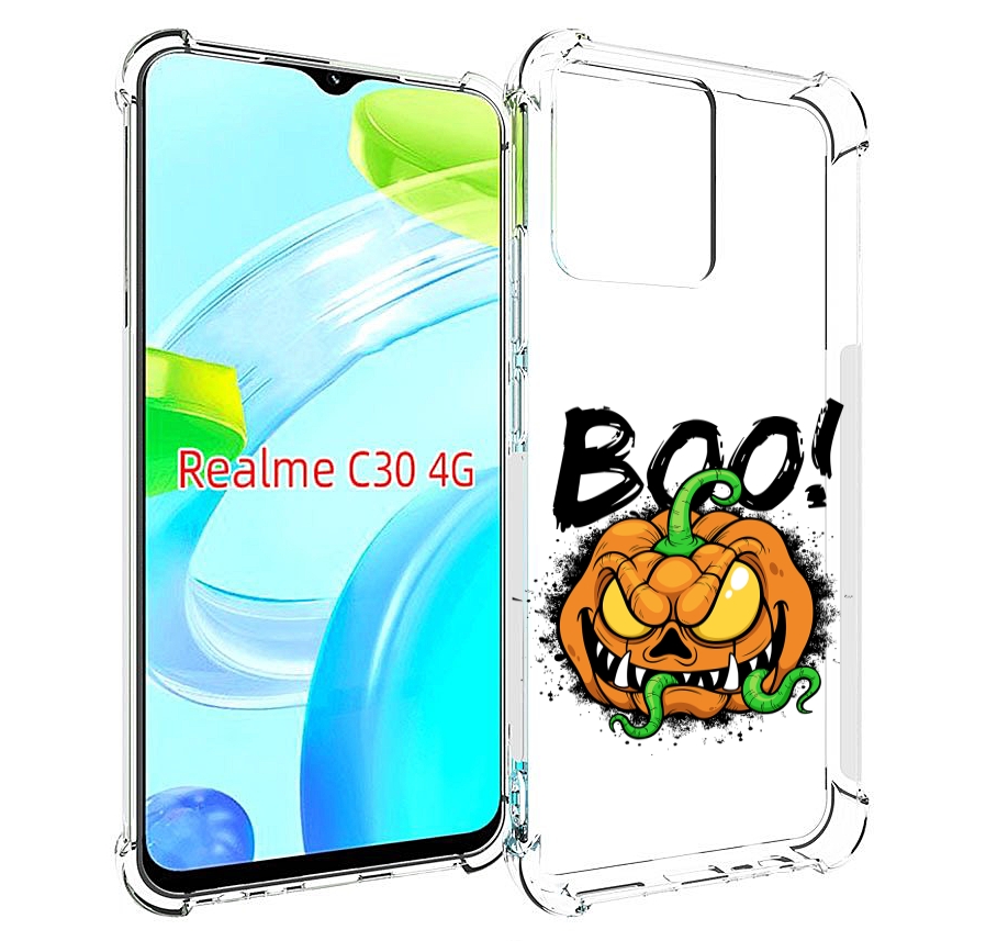 

Чехол MyPads Хэллоуин бу для Realme C30 4G / Narzo 50i Prime, Прозрачный, Tocco