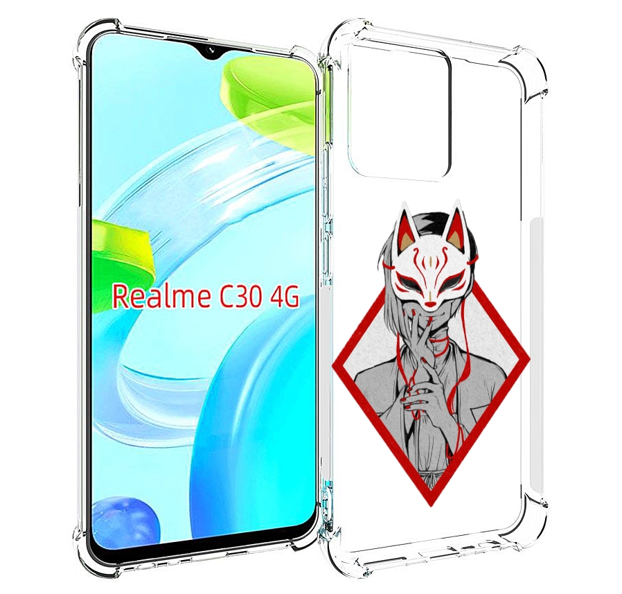 

Чехол MyPads девушка в маске япония для Realme C30 4G / Narzo 50i Prime, Прозрачный, Tocco