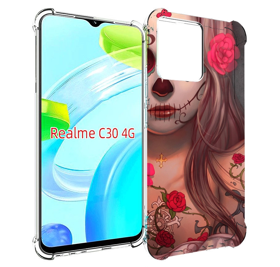 

Чехол MyPads девочка в рисунках для Realme C30 4G / Narzo 50i Prime, Прозрачный, Tocco