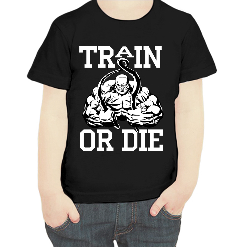 

Футболка мальчику черная 32 р-р train or die, Черный, fdm_train_or_die