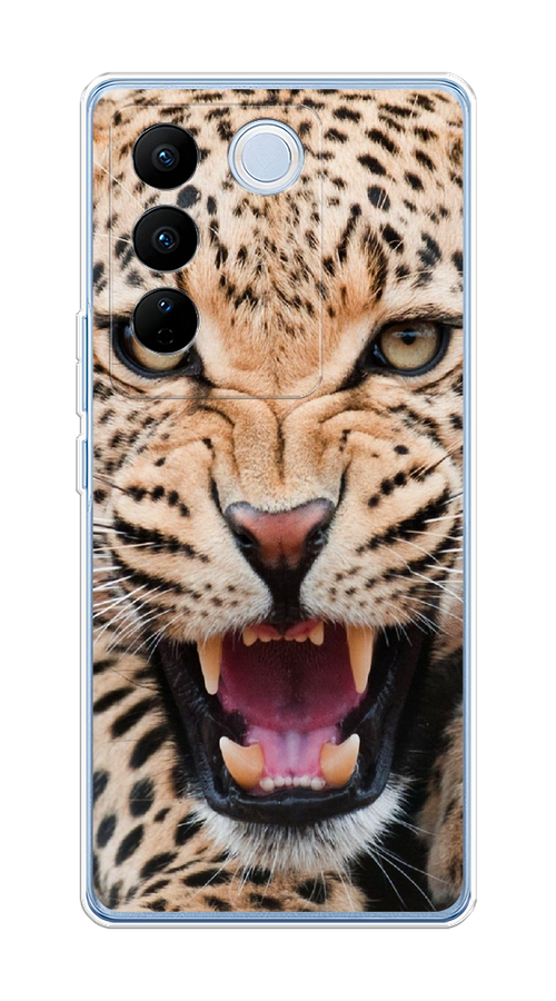 

Чехол на Vivo V27/V27 Pro "Леопард 3d", Бежевый;черный, 268550-6