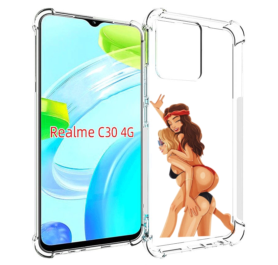 

Чехол MyPads две-подружки-в-купальниках женский для Realme C30 4G / Narzo 50i Prime, Прозрачный, Tocco
