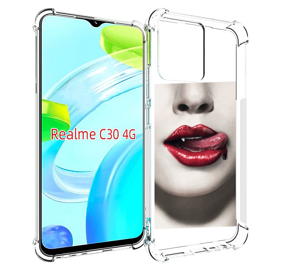 

Чехол MyPads губы-вампирши для Realme C30 4G / Narzo 50i Prime, Прозрачный, Tocco