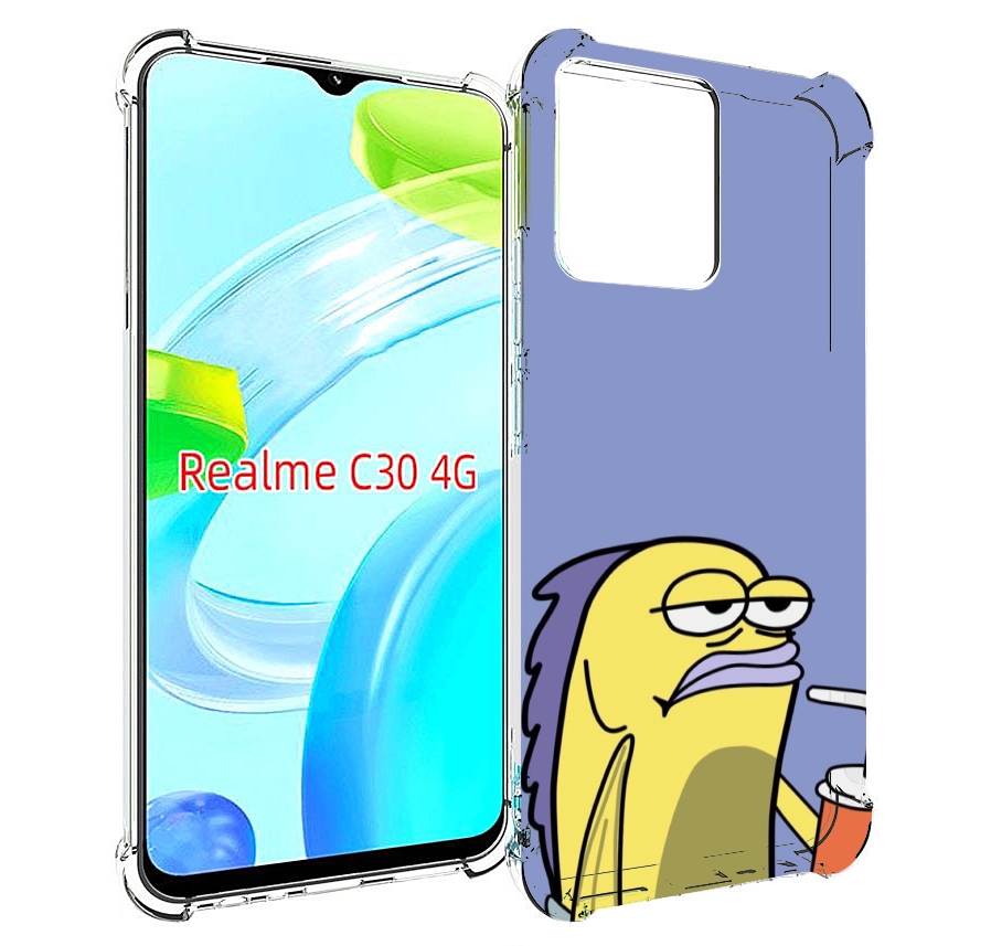 

Чехол MyPads грусная-рыба-из-спанч-боба для Realme C30 4G / Narzo 50i Prime, Прозрачный, Tocco