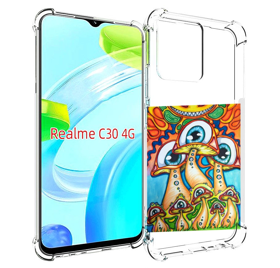 

Чехол MyPads грибы с глазами для Realme C30 4G / Narzo 50i Prime, Прозрачный, Tocco