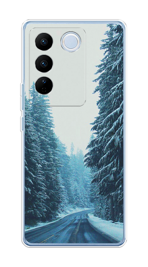 

Чехол на Vivo V27/V27 Pro "Зима 9", Бежевый;голубой;черный, 268550-2