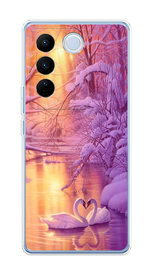 

Чехол на Vivo V27/V27 Pro "Зима 1", Фиолетовый;желтый, 268550-2