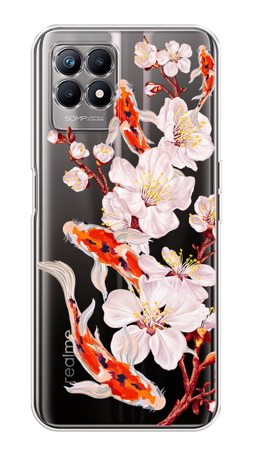 

Чехол на Realme 8i "Карпы и сакура", Оранжевый;розовый;бежевый;прозрачный, 257350-1
