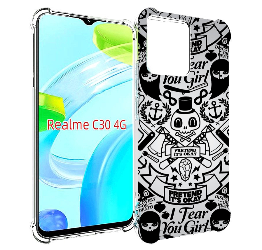 

Чехол MyPads готический-принт для Realme C30 4G / Narzo 50i Prime, Прозрачный, Tocco