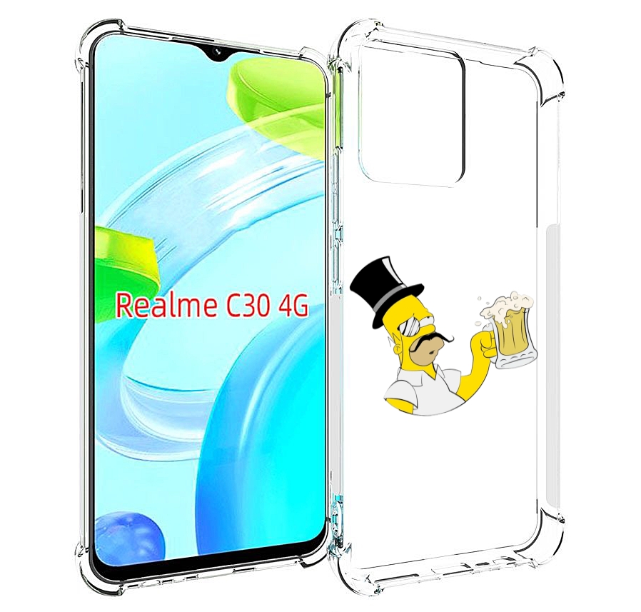 

Чехол MyPads гомер-с-напитком для Realme C30 4G / Narzo 50i Prime, Прозрачный, Tocco