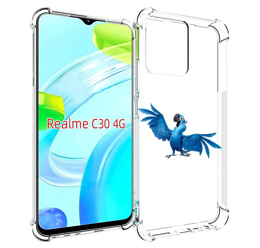 

Чехол MyPads голубой-попугайчик для Realme C30 4G / Narzo 50i Prime, Прозрачный, Tocco