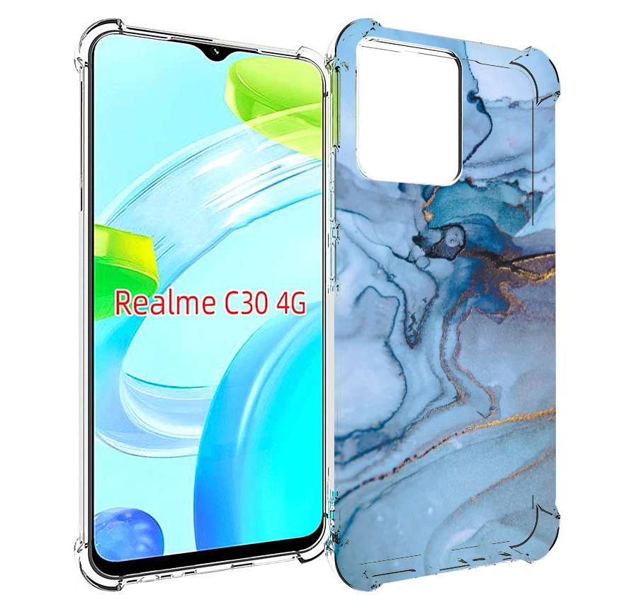 

Чехол MyPads голубой мрамор для Realme C30 4G / Narzo 50i Prime, Прозрачный, Tocco
