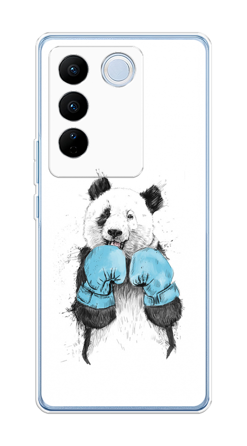 

Чехол на Vivo V27/V27 Pro "Панда боксер", Голубой;белый;серый, 268550-1