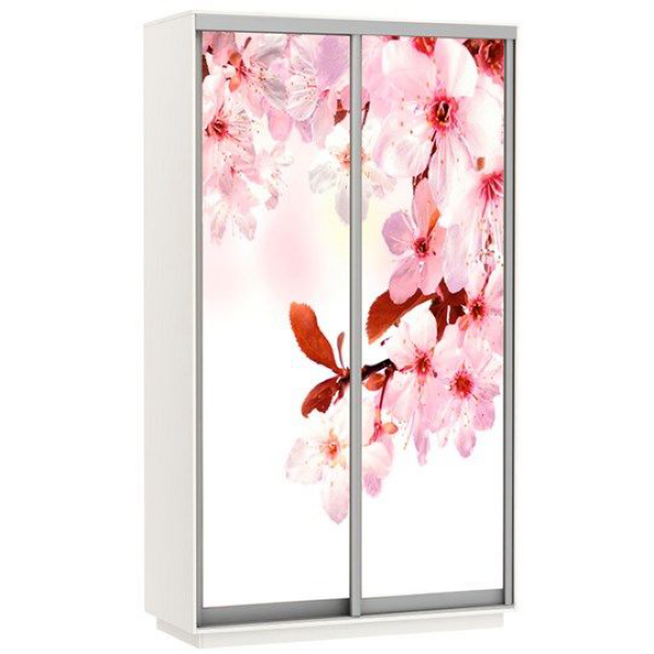 

Шкаф-купе Е1 Экспресс Хит Фото Сакура Белый Снег, Экспресс Хит Фото