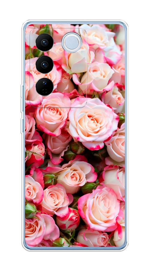 

Чехол на Vivo V27/V27 Pro "Много роз", Розовый, 268550-2