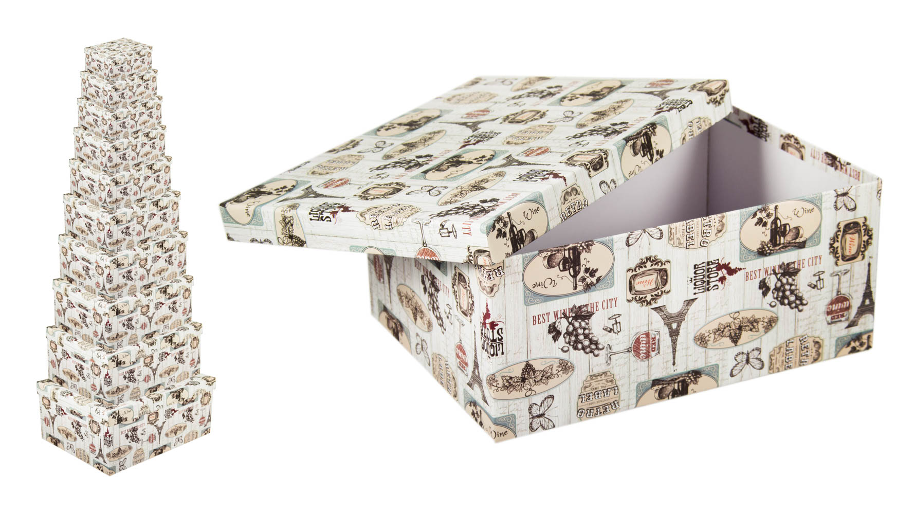 

Комплект коробок из 10шт. Париж 37*30*17см KSA-189702