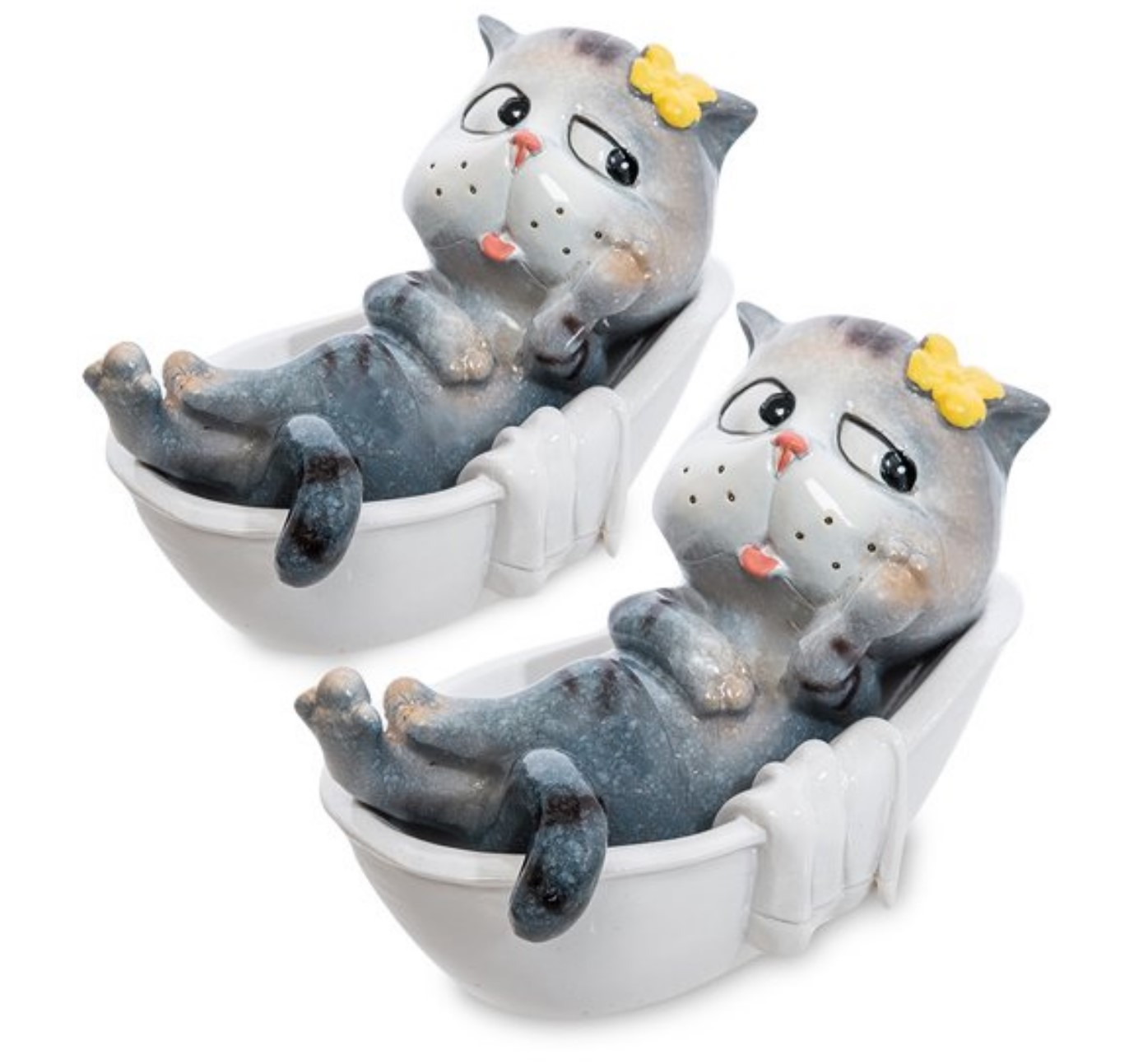 

Комплект фигурок 2 шт. Кот в ванной MN- 04 113-905476, Серый