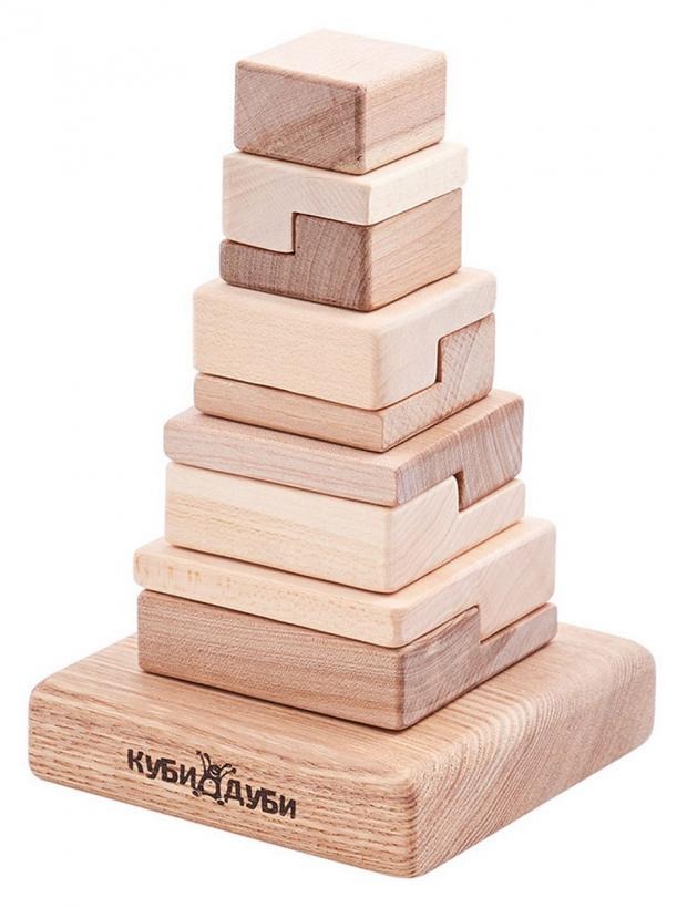 фото Игрушка для новорожденных пирамидка куби дуби техно деревянная в ассортименте