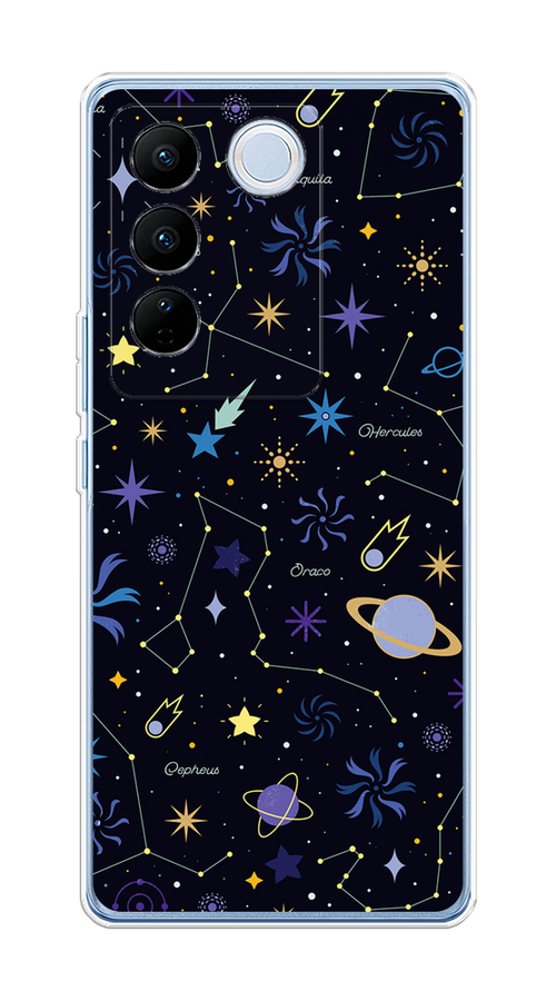 

Чехол на Vivo V27/V27 Pro "Цветной космос", Желтый, 268550-2