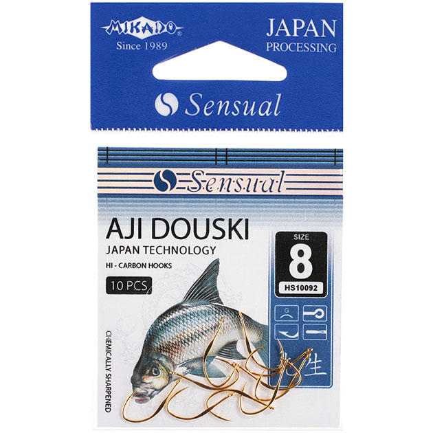 

Крючки Mikado SENSUAL - AJI DOUSKI W/RING № 6 G (с ушком) ( 10 шт.), Aji Douski