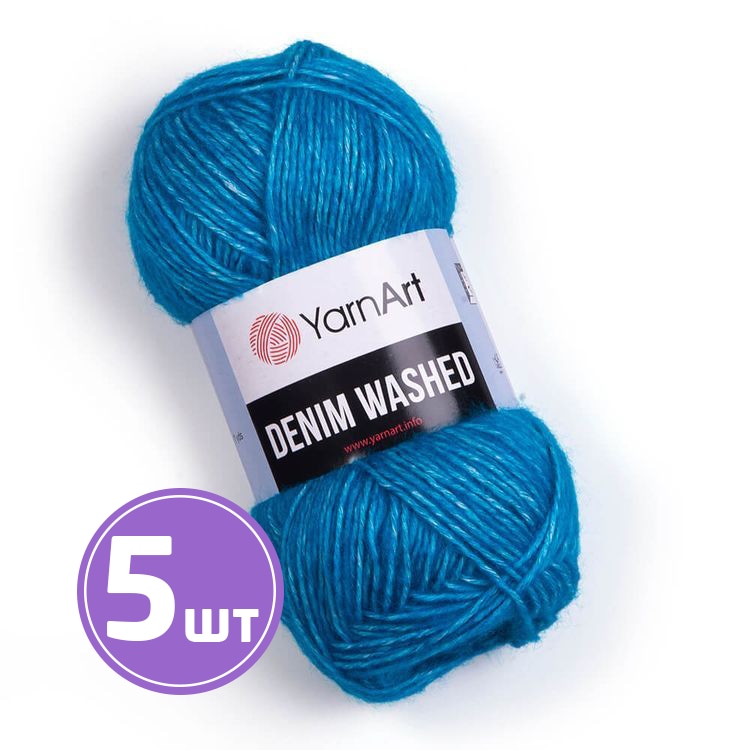 

Пряжа YarnArt Denim Washed2 911 темно-бирюзовый меланж 5 шт по 50 г