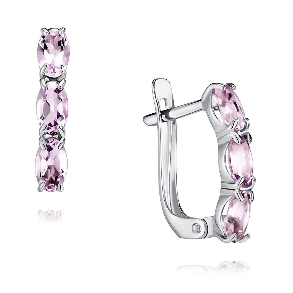 

Серьги из белого золота с аметистом ADAMAS 24039773/01-А51Д-653, 24039773/01-А51Д-653