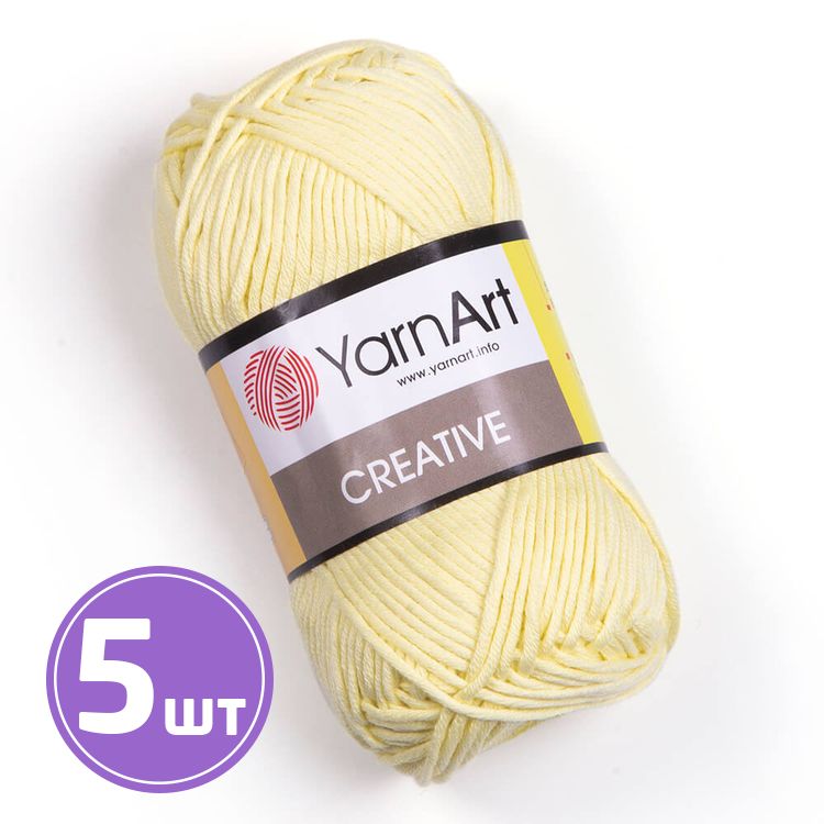 

Пряжа YarnArt Creative 224 светлый лимон 5 шт по 50 г, Желтый