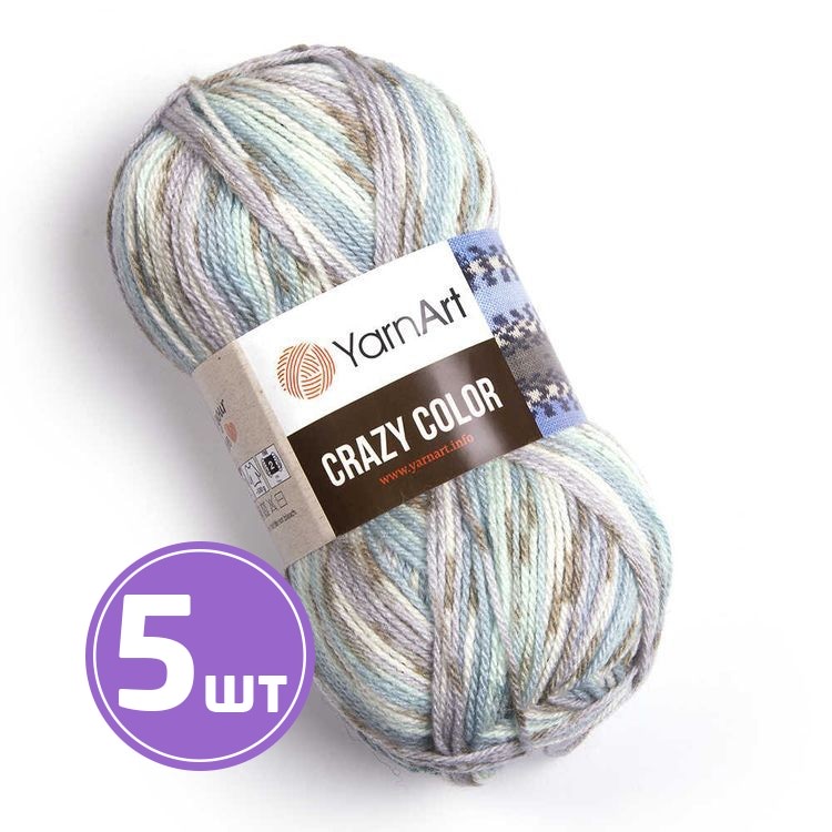 

Пряжа YarnArt Crazy Color 179 мультиколор 5 шт по 100 г, Разноцветный