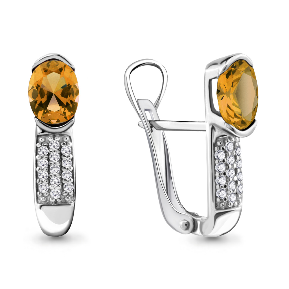 

Серьги из серебра с фианитом Aquamarine 4412906А_925_р, 4412906А_925_р