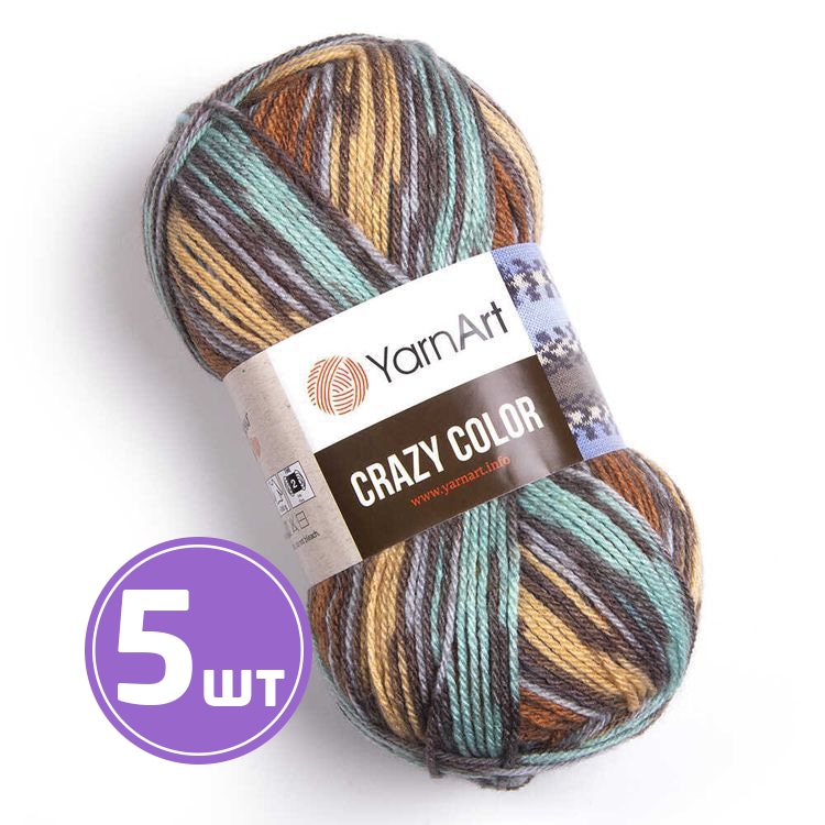

Пряжа YarnArt Crazy Color 175 мультиколор 5 шт по 100 г, Разноцветный