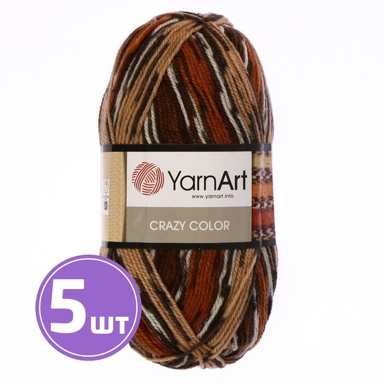 

Пряжа YarnArt Crazy Color 171 мультиколор 5 шт по 100 г, Разноцветный