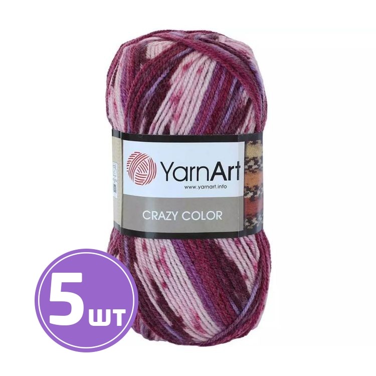 

Пряжа YarnArt Crazy Color 168 мультиколор 5 шт по 100 г, Разноцветный