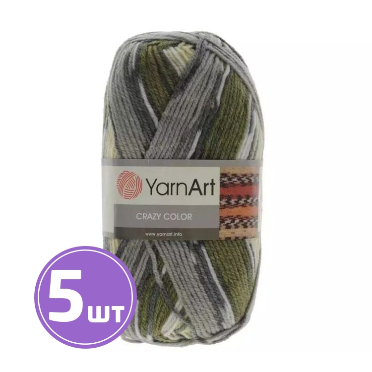 

Пряжа YarnArt Crazy Color 15999 мультиколор 5 шт по 100 г, Разноцветный