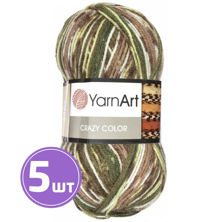 

Пряжа YarnArt Crazy Color 159 мультиколор 5 шт по 100 г, Разноцветный
