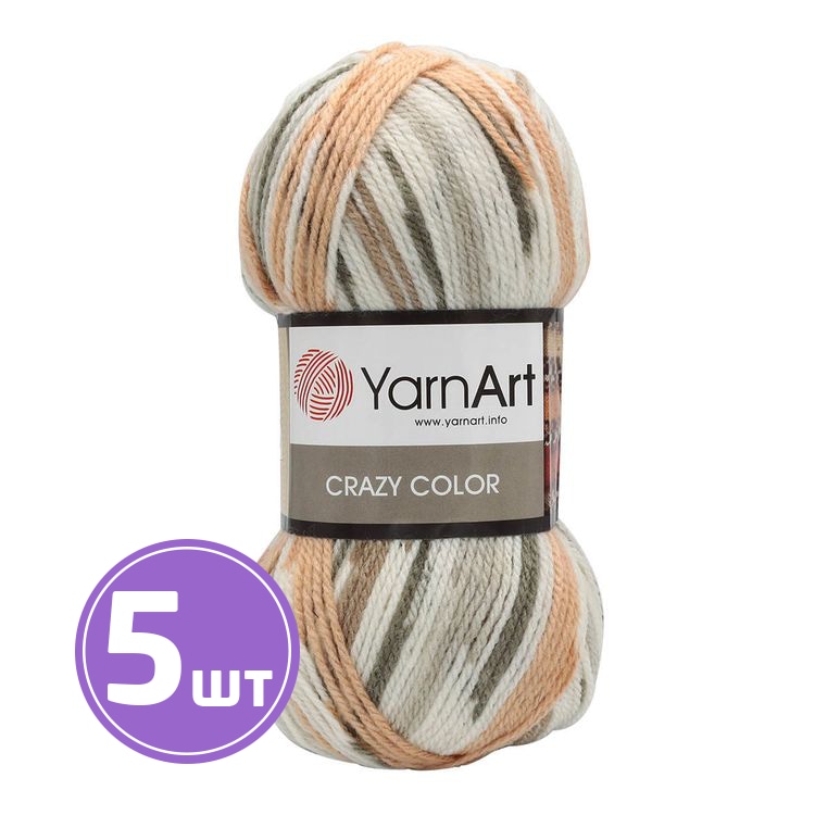 

Пряжа YarnArt Crazy Color 145 мультиколор 5 шт по 100 г, Разноцветный