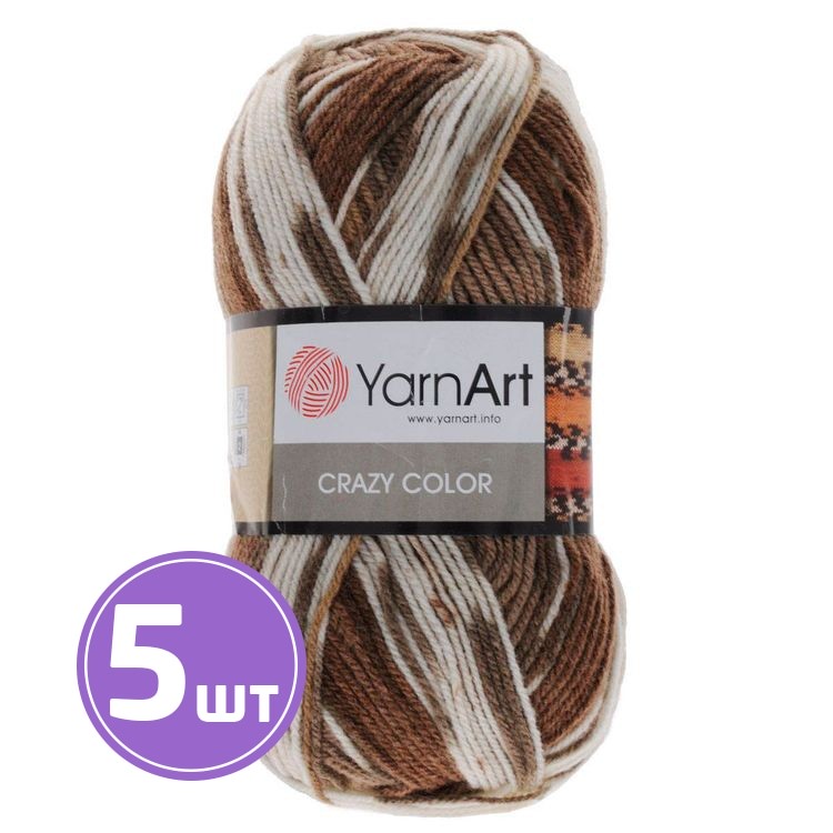 

Пряжа YarnArt Crazy Color 139 мультиколор 5 шт по 100 г, Разноцветный