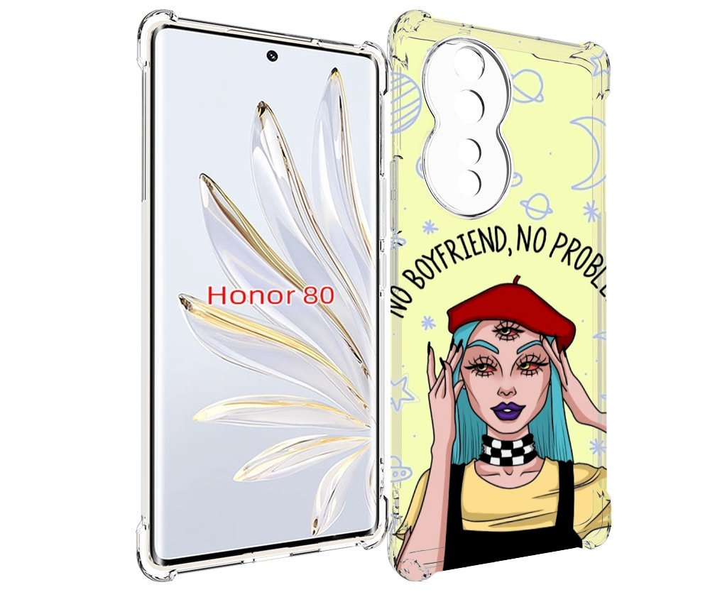

Чехол MyPads нет-проблем-нет-мужчин женский для Honor 80, Прозрачный, Tocco