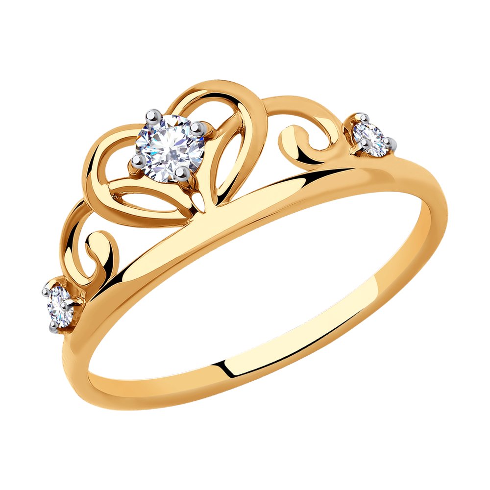 

Кольцо из красного золота с фианитом р. 16 Diamant 51-110-00785-1, 51-110-00785-1