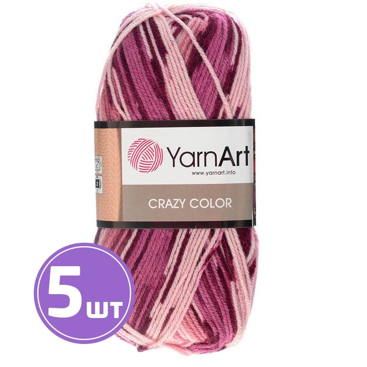 

Пряжа YarnArt Crazy Color 136 мультиколор 5 шт по 100 г, Разноцветный