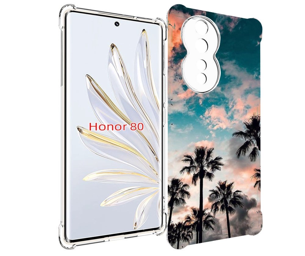 

Чехол MyPads небо-с-пальмами для Honor 80, Прозрачный, Tocco