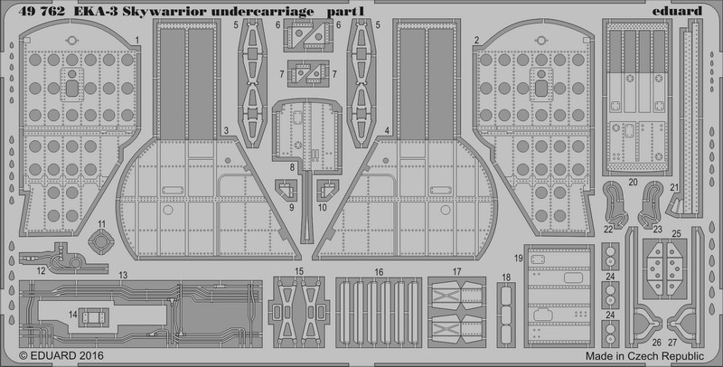 

Фототравление Eduard 49762 EKA-3 Skywarrior undercarriage 1/48, Однотонный