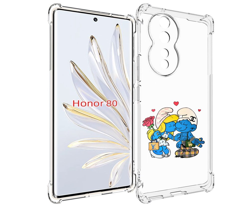 

Чехол MyPads модные-смурфики для Honor 80, Прозрачный, Tocco