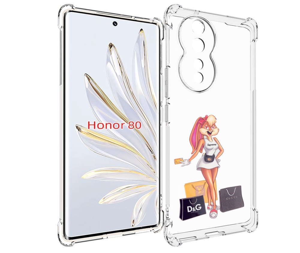

Чехол MyPads модница-зайка женский для Honor 80, Прозрачный, Tocco
