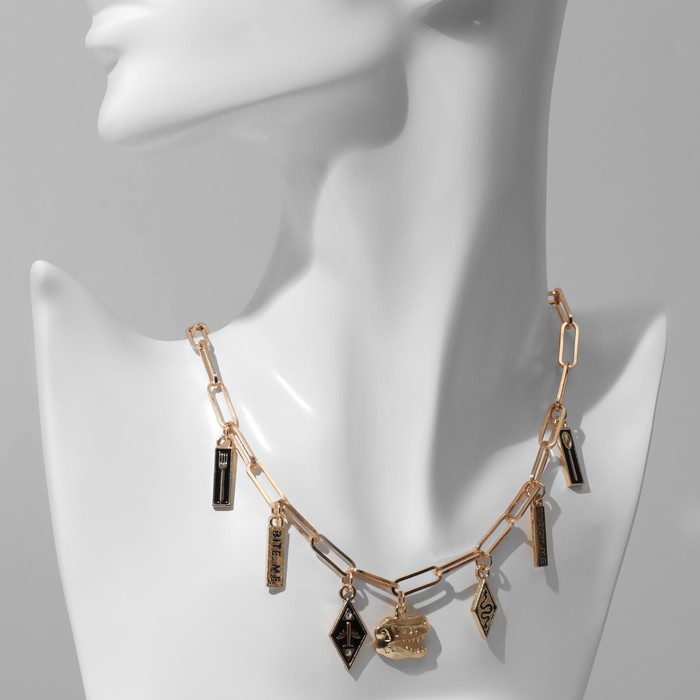 

Колье из металла 33 см Queen Fair 9321608, эмаль, 9321608