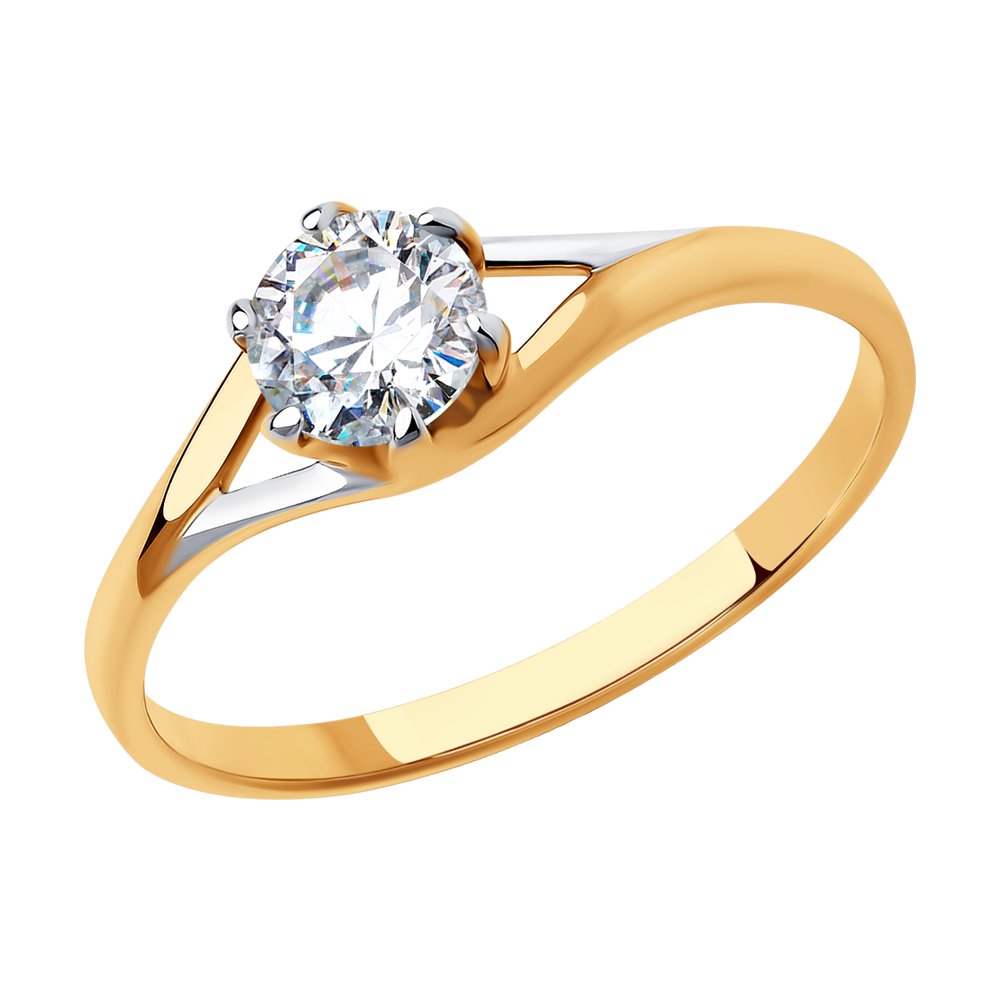 

Кольцо из красного золота с фианитом р. , Diamant 51-110-00841-1, 51-110-00841-1