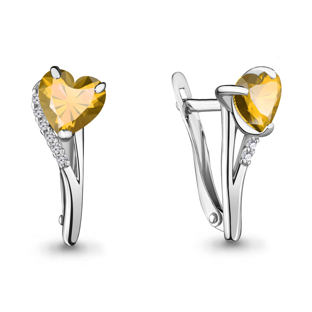 

Серьги из серебра с фианитом Aquamarine 4412406А_925_р, 4412406А_925_р