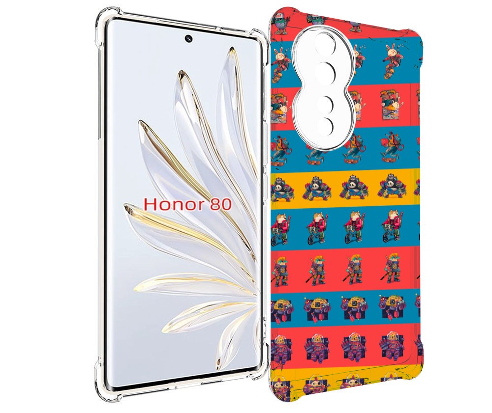 

Чехол MyPads много стикеров для Honor 80, Прозрачный, Tocco
