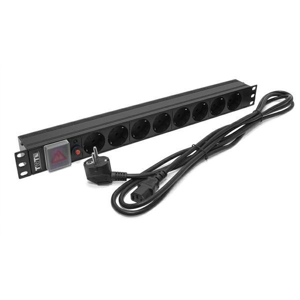 

Блок распределения питания Lanmaster TWT-PDU19-10A8P, Черный